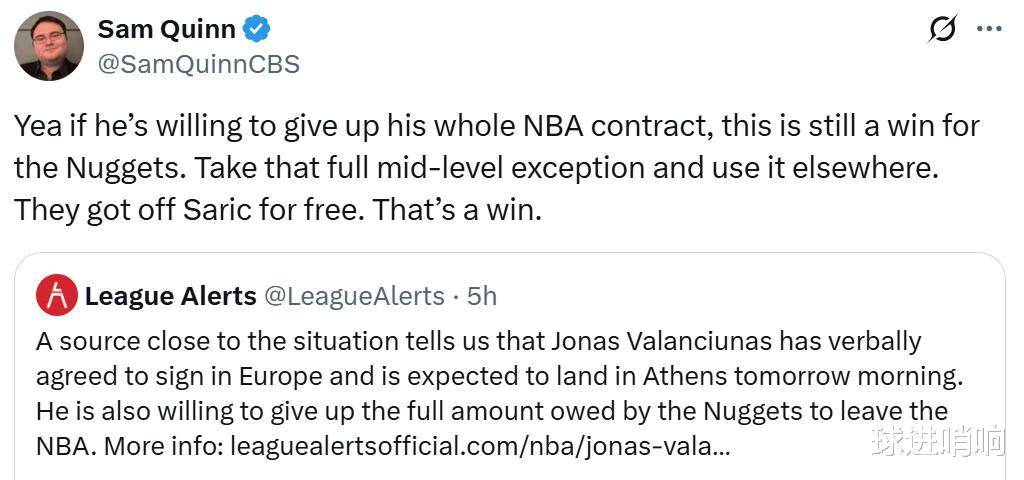MK体育-想回欧洲！瓦兰寻求买断合同掘金正说服他留在NBA